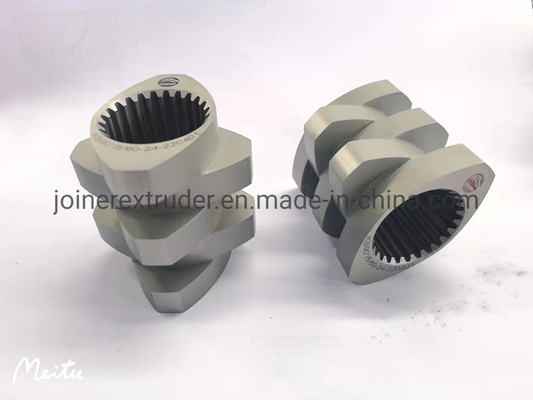 نترید فولاد دو پیچ Extruders پیچ قطعات و بشکه 58 - 62HRC سختی توسط Joiner